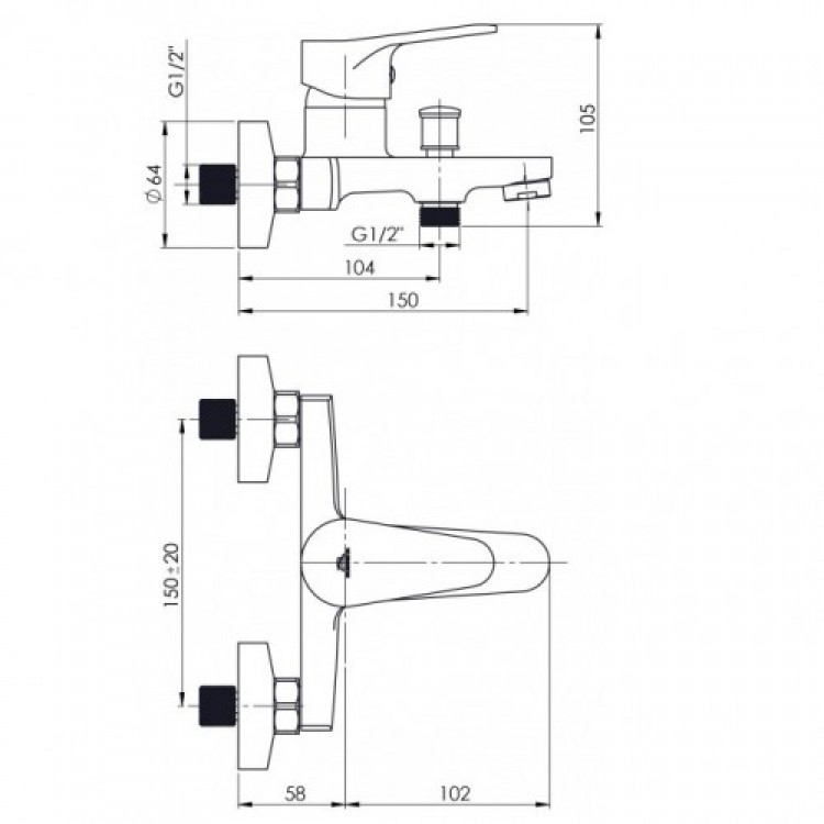 Vannas un dušas maisītājs Rubineta, Luka-10K