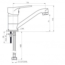 Izlietnes maisītājs Rubineta Luka-19