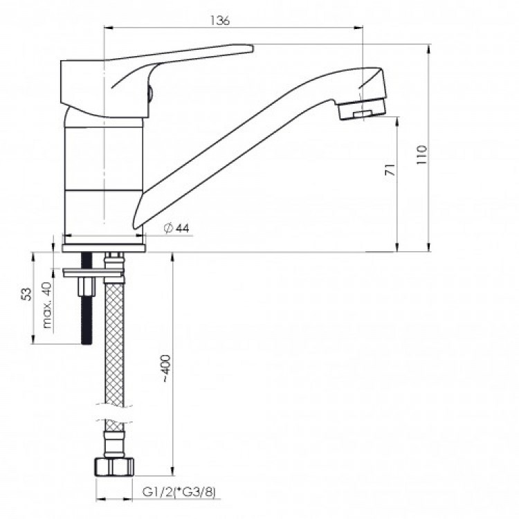 Izlietnes maisītājs Rubineta Luka-19