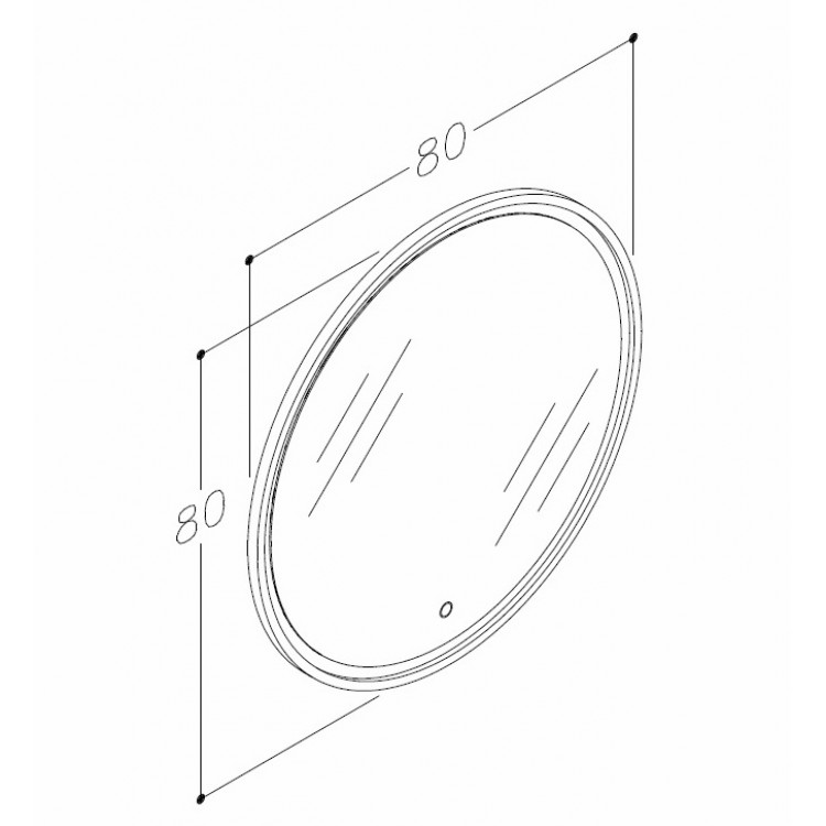Spogulis rāmī ar LED apgaismojumu Kame LOTUS ROUND 80cm, MFL/80-80R