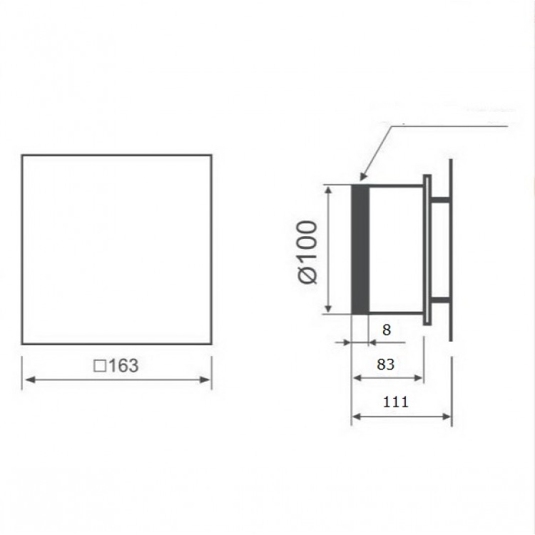 Sadzīves ventilators MMotors JSC MMP D100 105 IN, inox