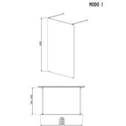 Dušas stūris taisnstūra Radaway MODO I 1400x1000