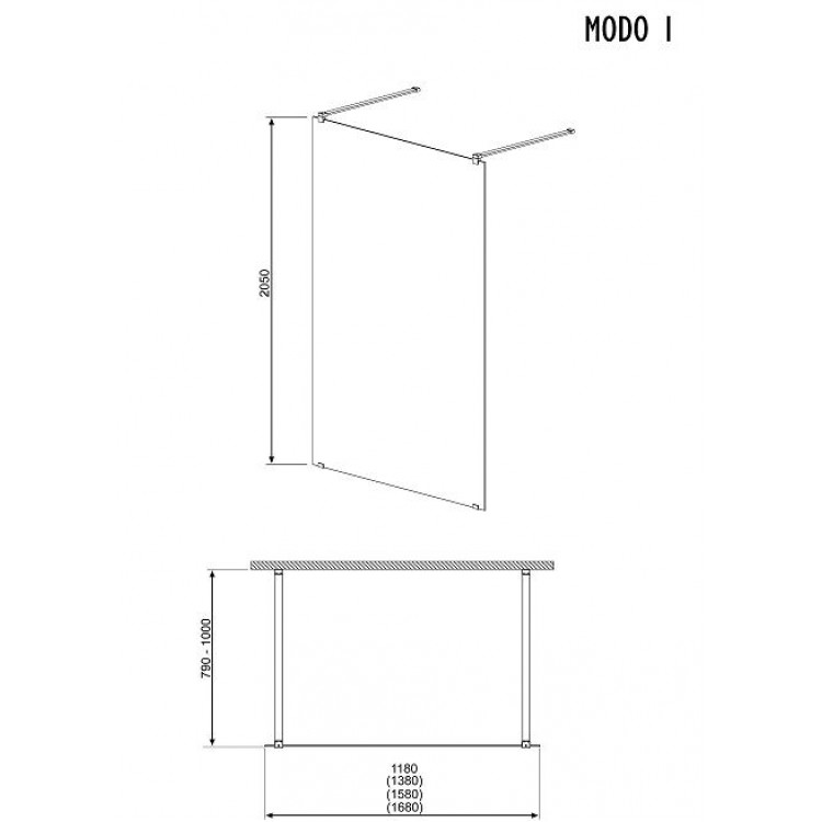 Dušas stūris taisnstūra Radaway MODO I 1200x1000