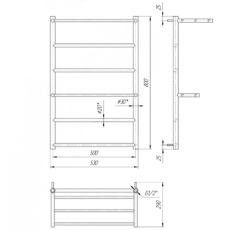 Dvieļu žāvētājs Mario Ancona 800x530/500mm