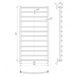 Dvieļu žāvētājs Mario Classic 1200x630/600mm