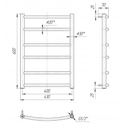 Dvieļu žāvētājs Mario Classic 600x430/400mm