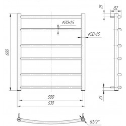 Dvieļu žāvētājs Mario Classic 600x530/500mm