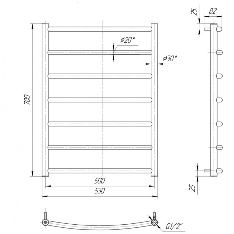 Dvieļu žāvētājs Mario Classic 700x530/500mm