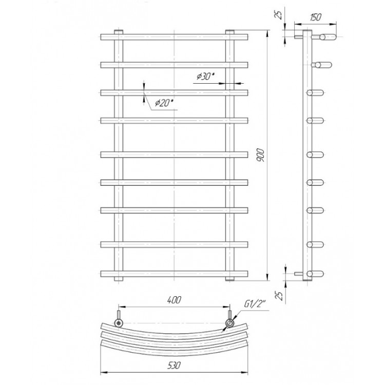 Dvieļu žāvētājs Mario Mario 900x530/400mm