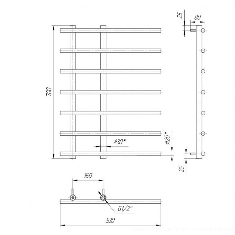 Dvieļu žāvētājs Mario Marsel 700x530/160mm
