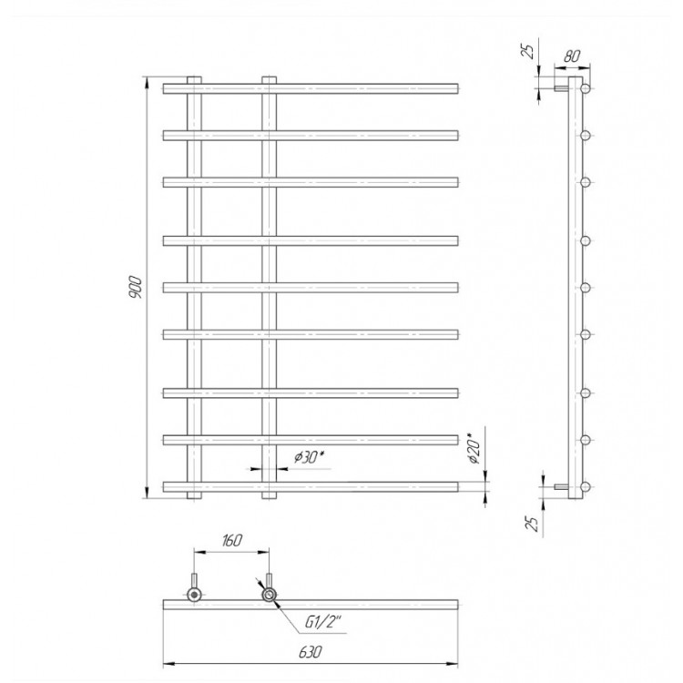 Dvieļu žāvētājs Mario Marsel 900x630/160mm