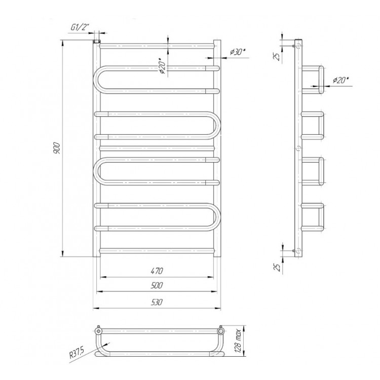 Dvieļu žāvētājs Mario Nizza 900x530/500mm