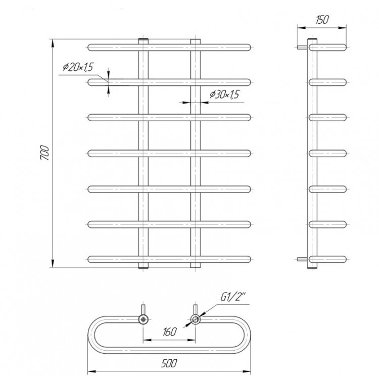 Dvieļu žāvētājs Mario Sahara 700x500/160mm