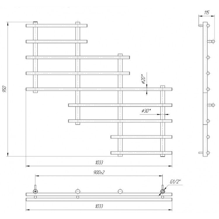 Dvieļu žāvētājs Mario Sonnet 940x1030/900mm