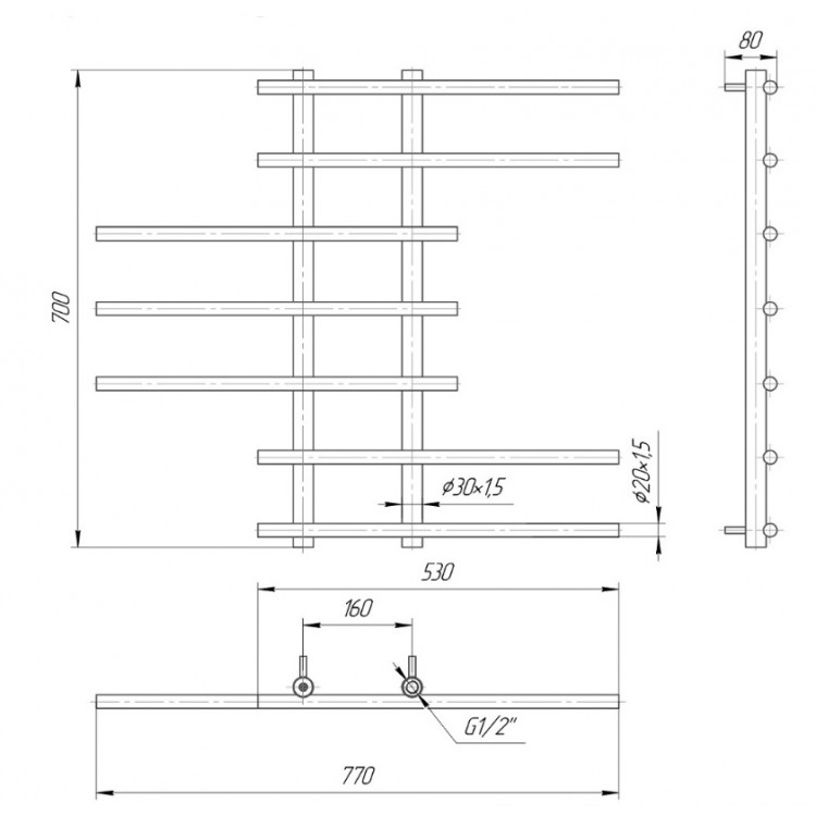 Dvieļu žāvētājs Mario Symphony 700x770/160mm