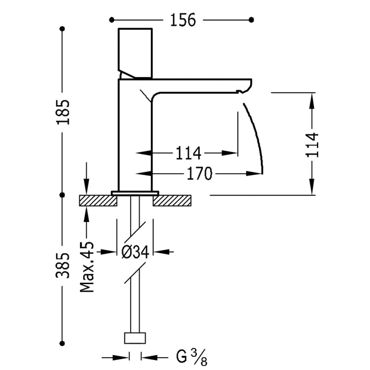 Izlietnes maisītājs MAX-TRES, hroms 06110303D