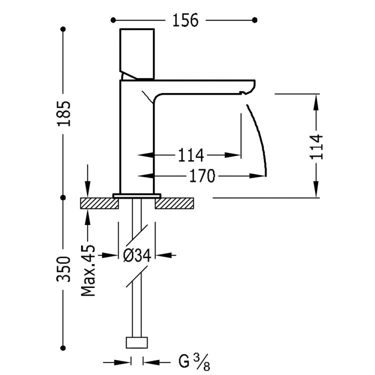 Izlietnes maisītājs MAX-TRES, hroms 06110303