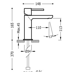 Izlietnes maisītājs MAX-TRES, hroms 06210302