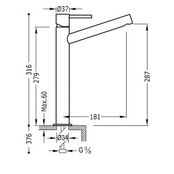 Izlietnes maisītājs MAX-TRES, hroms 06220701