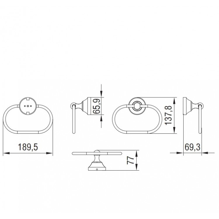 Dvieļu turētājs riņķis Art Platino NIKOLAS, hroms NIK-57047