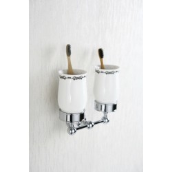 Glāze ar turētāju, dubultais Art Platino NIKOLAS, hroms NIK-57052