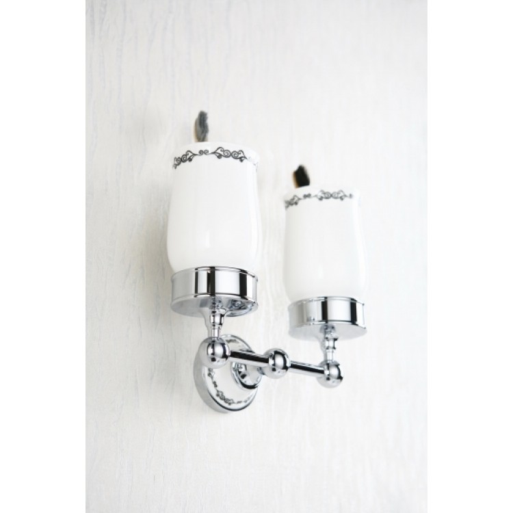 Glāze ar turētāju, dubultais Art Platino NIKOLAS, hroms NIK-57052