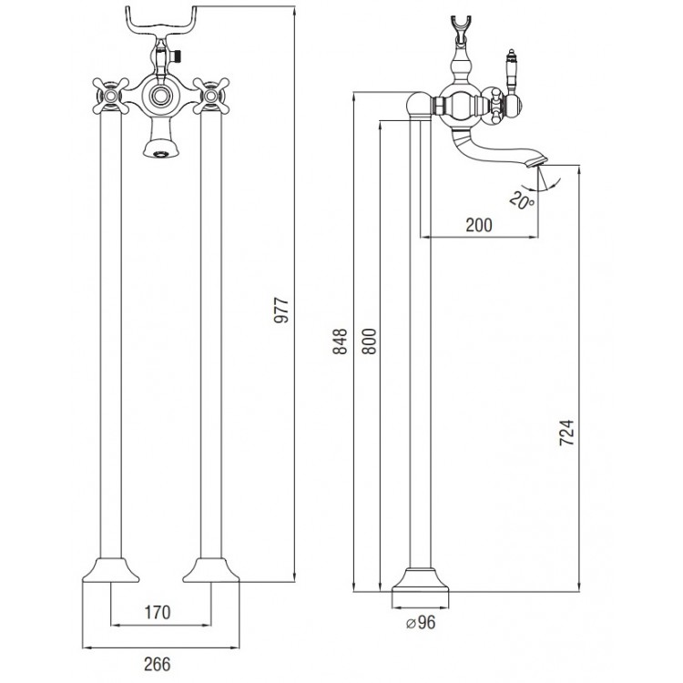 Vannas maisītājs brīvi stāvošs Art Platino NIKOLAS, NIK-BWP.90.C