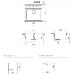 Virtuves izlietne Schock NEMO N-100, 57x51cm Croma