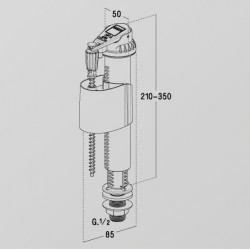 Tualetes poda uzpildes mehānisms Nicoll SIL50 1/2