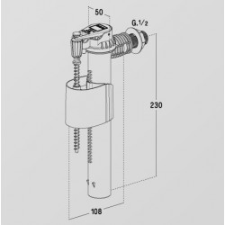 Tualetes poda uzpildes mehānisms Nicoll SIL20 1/2