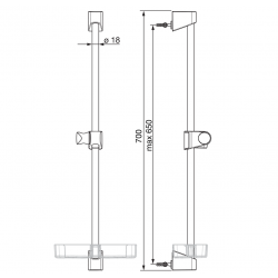 Dušas stienis ORAS APOLLO 253150