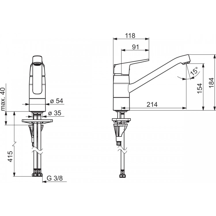 Virtuves izlietnes maisītājs ORAS VEGA 1820FG