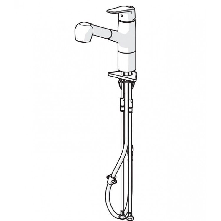 Virtuves izlietnes maisītājs ar izvelkamu izteku ORAS VEGA 1832FG
