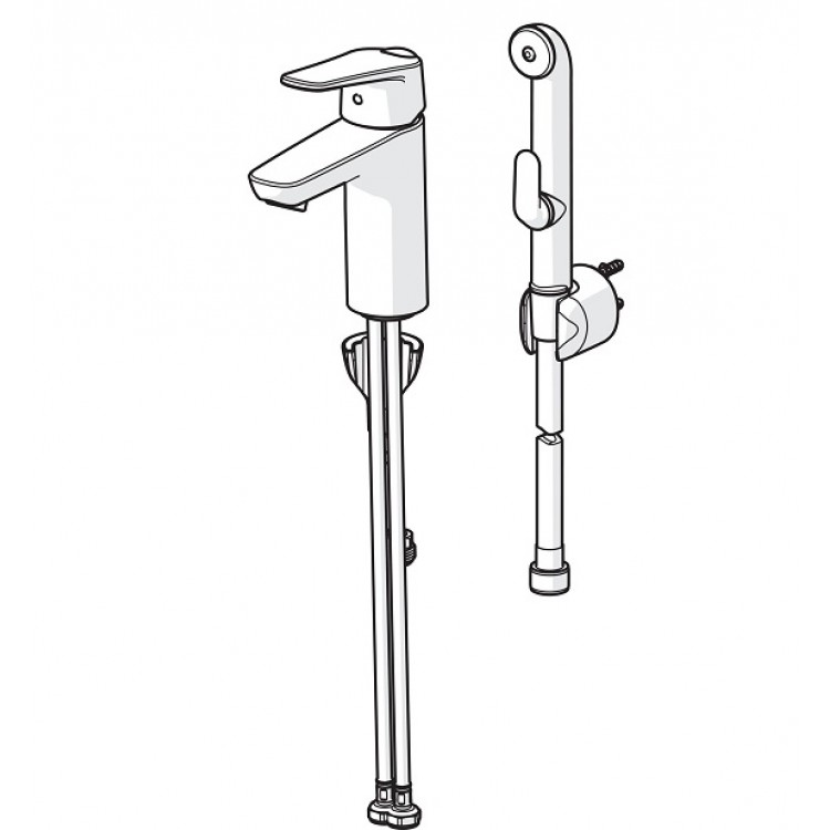 Izlietnes maisītājs ar bidetta rokas dušu ORAS VEGA XL 1801FG