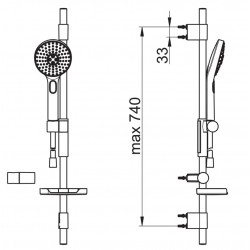 Dušas komplekts ORAS HYDRACTIVA, 423