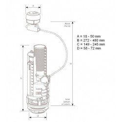 Tualetes poda noplūdes mehānisms OPTIMA 50