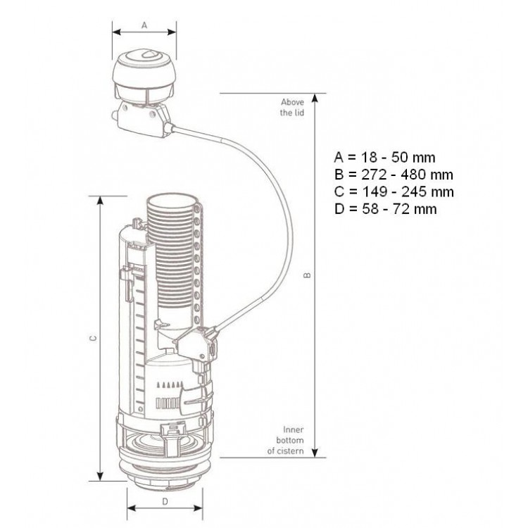 Tualetes poda noplūdes mehānisms OPTIMA 50