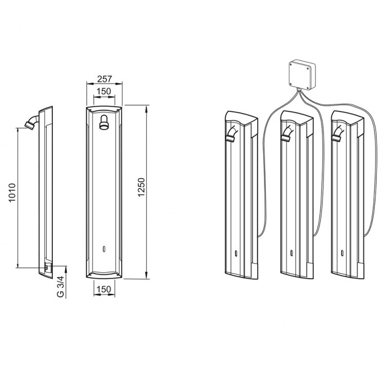 Dušas panelis ORAS ELECTRA, 12V 6661FTX