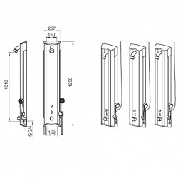 Dušas panelis ar termostatu ORAS ELECTRA, 12V 6662FTW