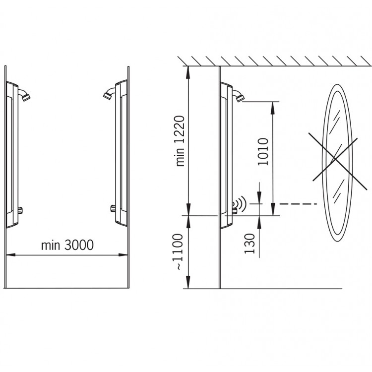 Dušas panelis ar termostatu ORAS ELECTRA, 6V 6664F