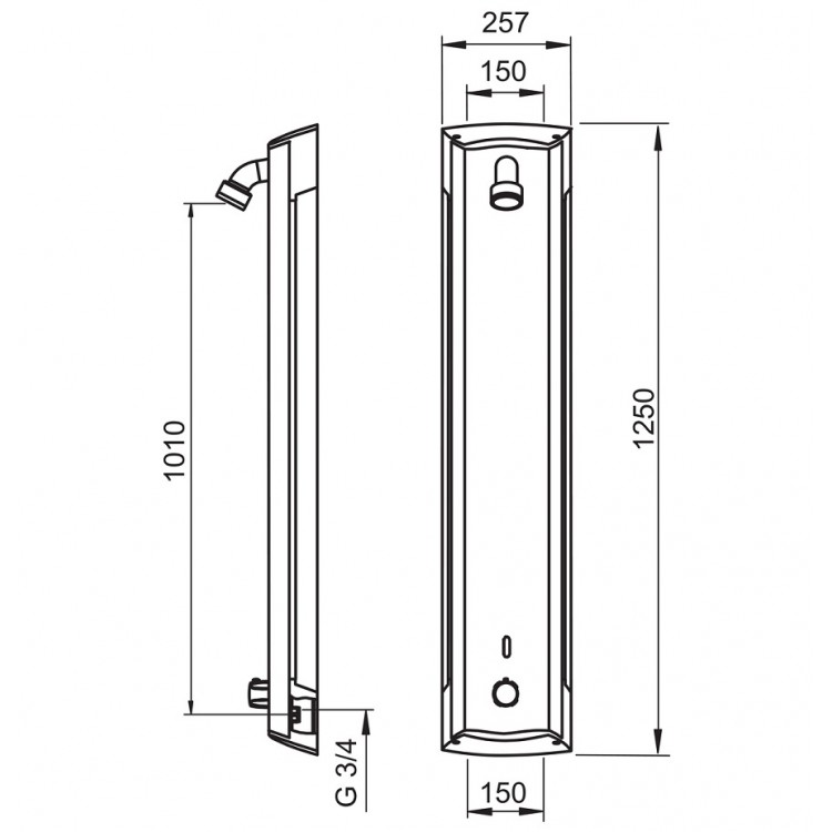 Dušas panelis ar termostatu ORAS ELECTRA, 6V 6664F