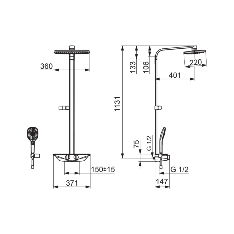 Dušas sistēma ORAS Esteta 7590U-11