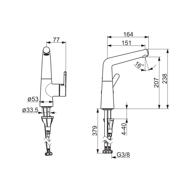 Izlietnes maisītājs ORAS INSPERA, 3006F