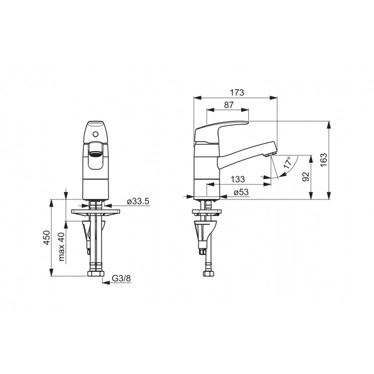 Izlietnes maisītājs ORAS SAFIRA, 1015F