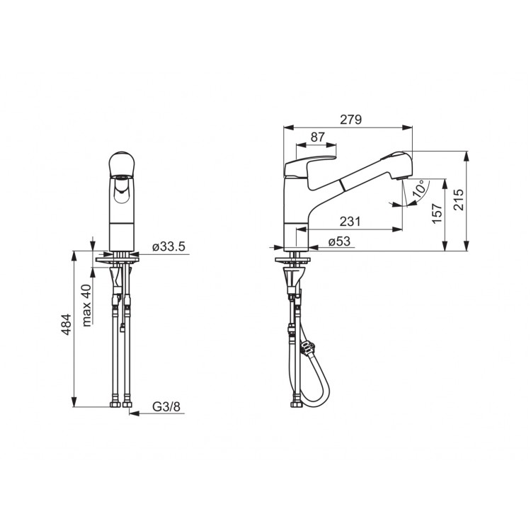 Virtuves izlietnes maisītājs ORAS SAFIRA 1032F