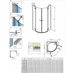 Dušas stūris pusapaļš Radaway Essenza New Black PDD 100x100cm