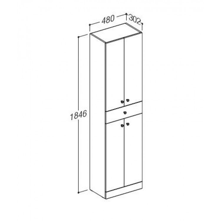 Vannas istabas augstais skapis RB PIANO 48cm PU48