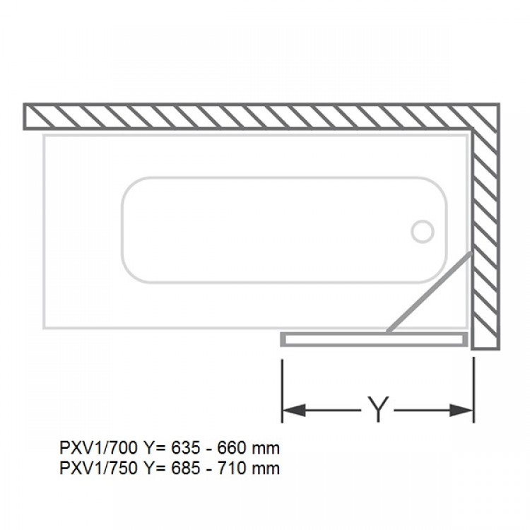 Vannas sieniņa Roth PXV1/700