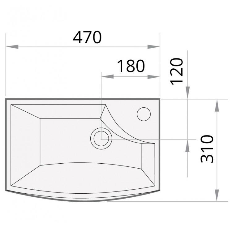 Vannas istabas izlietne PAA MINI STEP 47x31cm