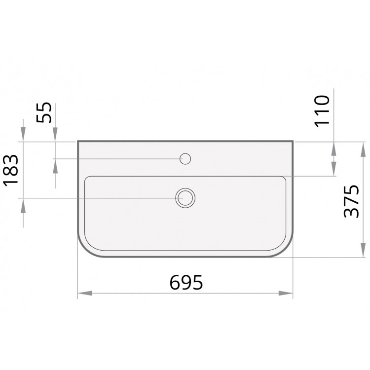 Vannas istabas izlietne PAA SAMBA 70x38cm